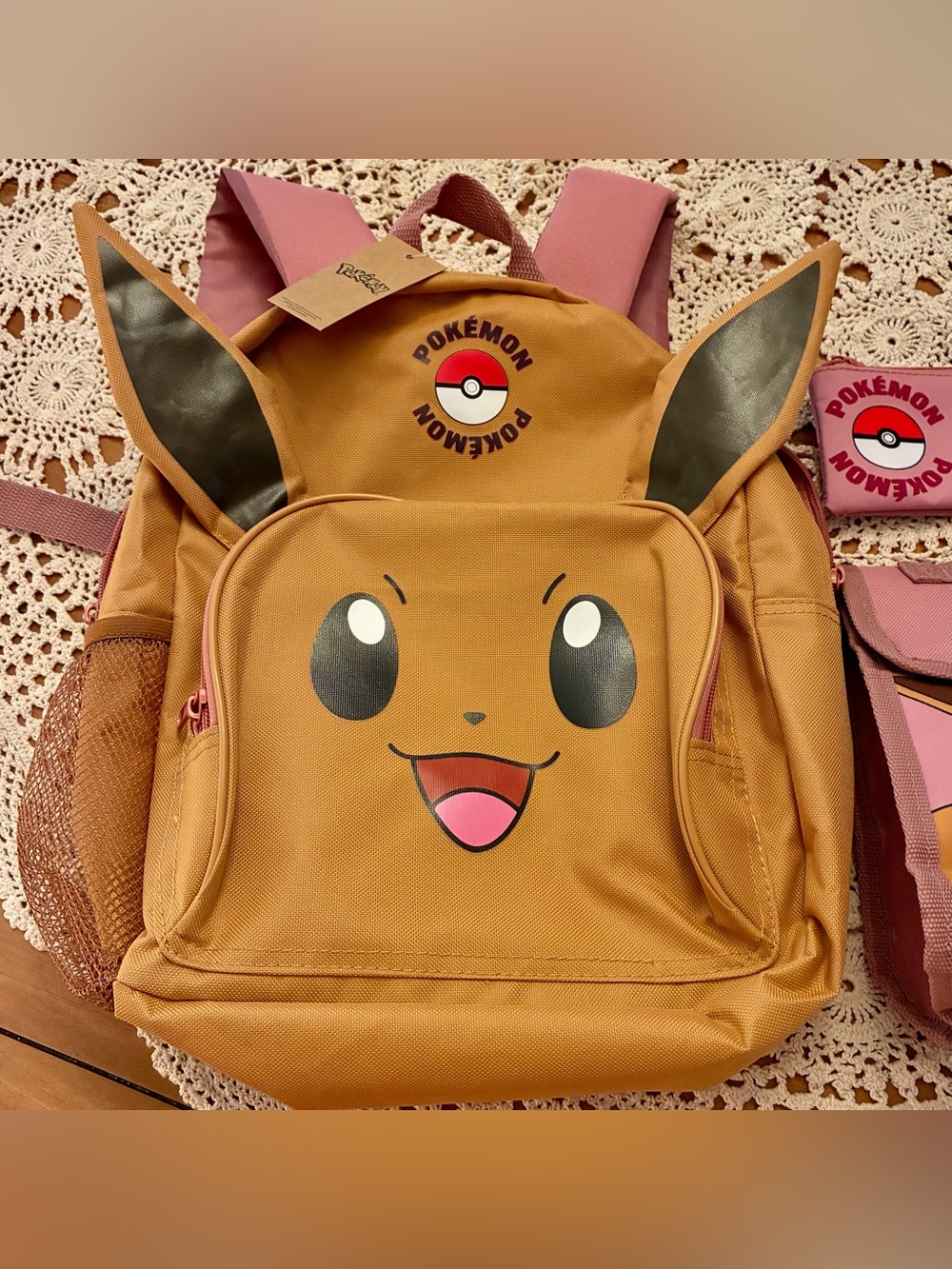 NWT Pokemon Eevee Kids Backpack Set - Backpack, Lunchbox & Pencil Pouch - Picture 2 of 9